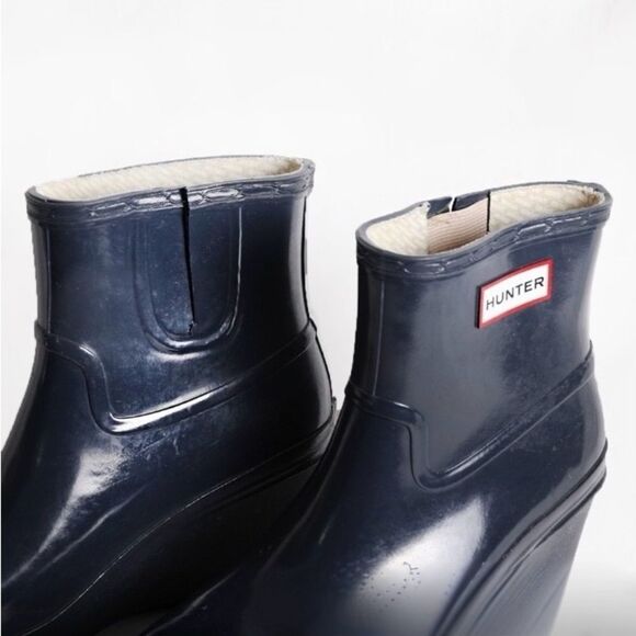 HUNTER Boots Aston Gloss Wedge Ankle Booties Blue Size 8. - Picture 6 of 7